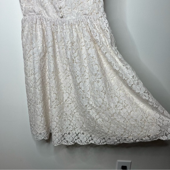 Talula Aritzia Women's Size 6 Debutante Off White Lace Mini Cocktail Dress Lined - Picture 5 of 16